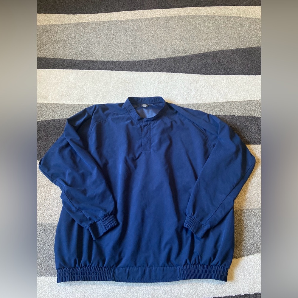 Nike Golf Windbreaker Pullover Mens 2XL Navy Blue Embroidered Swoosh Golf